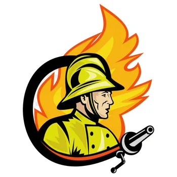 

1Pcs Firefighter Cool Cartoon Sticker For Car Luggage Guitar Laptop Moto Skateboard Furnitur PVC Decal