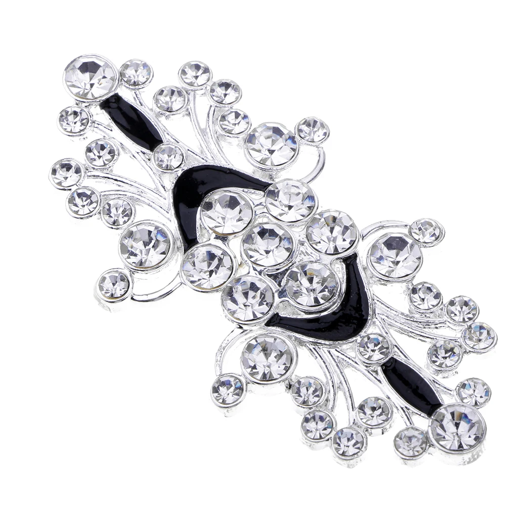 fityle 1 Pair Crafts Closure Clasps Button Flower Crystal Metal Hook Eyes Clasp Garment Fastener Sewing Supplies
