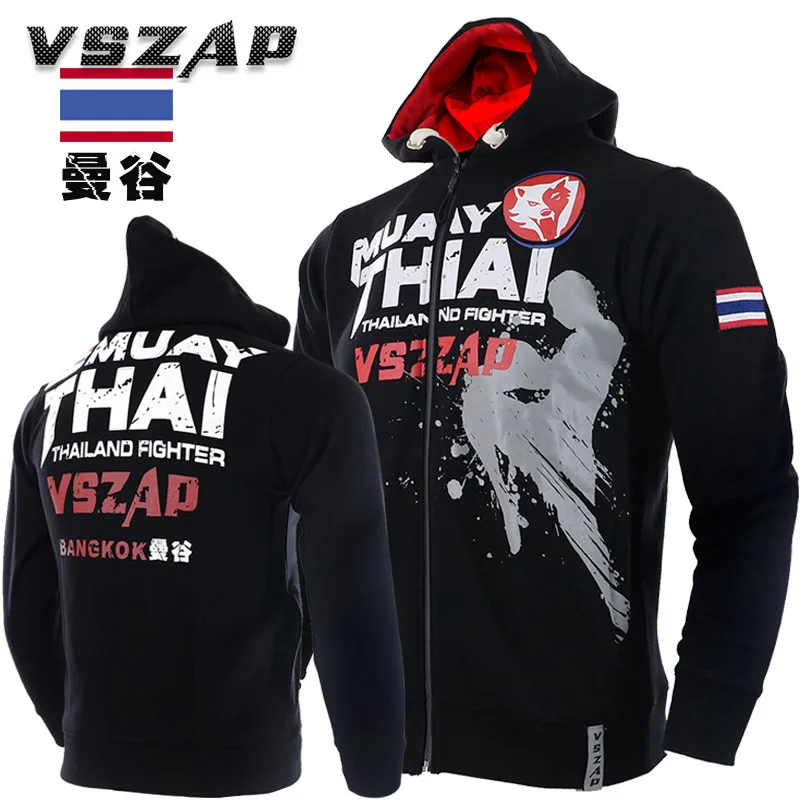 VSZAP MMA куртка с длинным рукавом толстовки Муай Тай боксеры сохраняют тепло