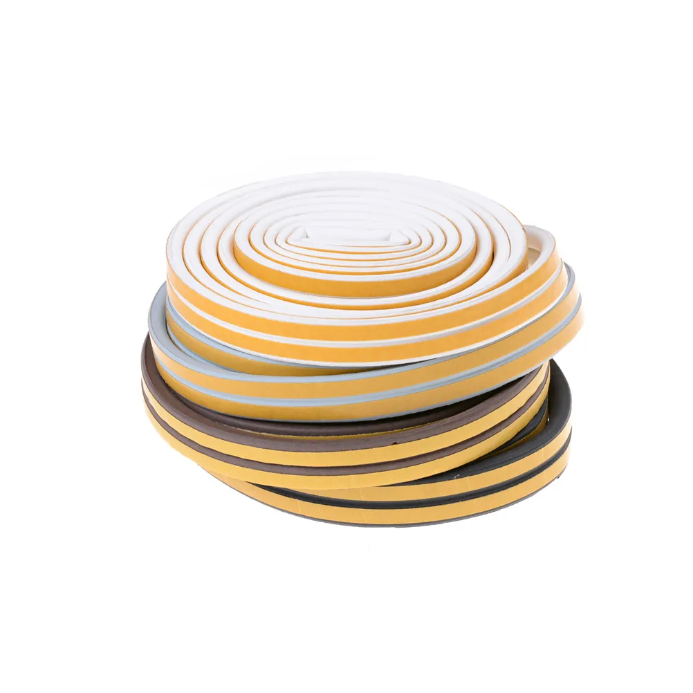 

1 PCS Self Adhesive D Type Doors and for Windows Foam Seal Strip Soundproofing Collision Avoidance Rubber Seal 5M