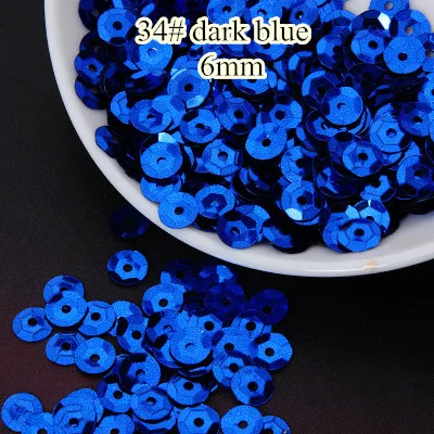 50g 6mm Cup Round Sequin Paillettes Sewing Decoration DIY Dark Blue | Дом и сад