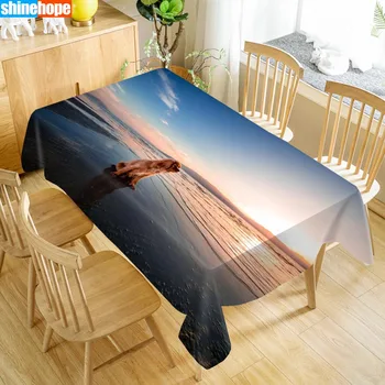 

Customizable Cocker Spaniel Tablecloth Christmas Dog Pattern Washable Cloth Thicken Rectangular Table Cloth for Wedding