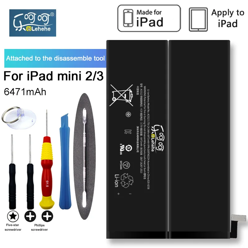 Оригинальный аккумулятор LEHEHE для iPad mini 2 Apple 6471 мАч Сменный планшета бесплатные