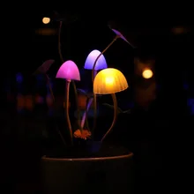 Гриб ночник многоцветный милый датчик контроля освещенности гриб светодиодный вечерние свадебные украшения дома детская спальня настольная лампа