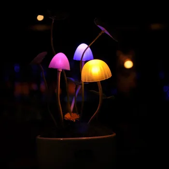 

Mushroom Night Light Multicolor Cute Light Control Sensor Fungus LED Party Wedding Home Decoration Children Bedroom Table Lamp