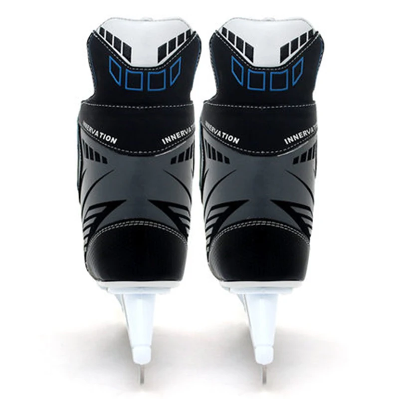 الكبار الطفل هوكي الجليد سكين التزلج رياضية الجليد تزلج الخدع أحذية جلدية الجليد شفرة الحقيقي زلاجات ثلجية Patines التزلج الأسود ID18