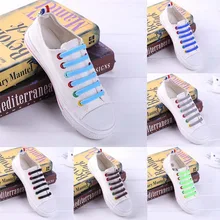 12 шт./компл. креативные шнурки унисекс для женщин и мужчин спортивные беговые шнурки без завязок эластичная силиконовая обувь Кружева Все кроссовки 11 цветов