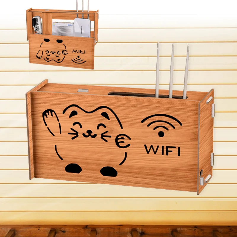 

1Pcs Router WIFI Light Cat Storage Holders Stacks Wall Hanging Multi-function Simplicity Lovely Screw Embedded 2018 Fashion