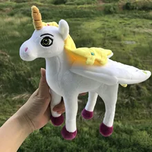 BOLAFYNIA ילדים בפלאש ממולא צעצוע מיה ולי חד קרן סוס בובת תינוק ילדים צעצוע עבור חג המולד מתנת יום הולדת(China)