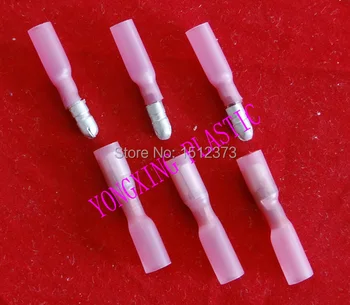 

50piece/lot heat shrink terminal block 22-18AWG(0.5-1.5mm Square) 25PCS bullet male+25pcs bullet female connector