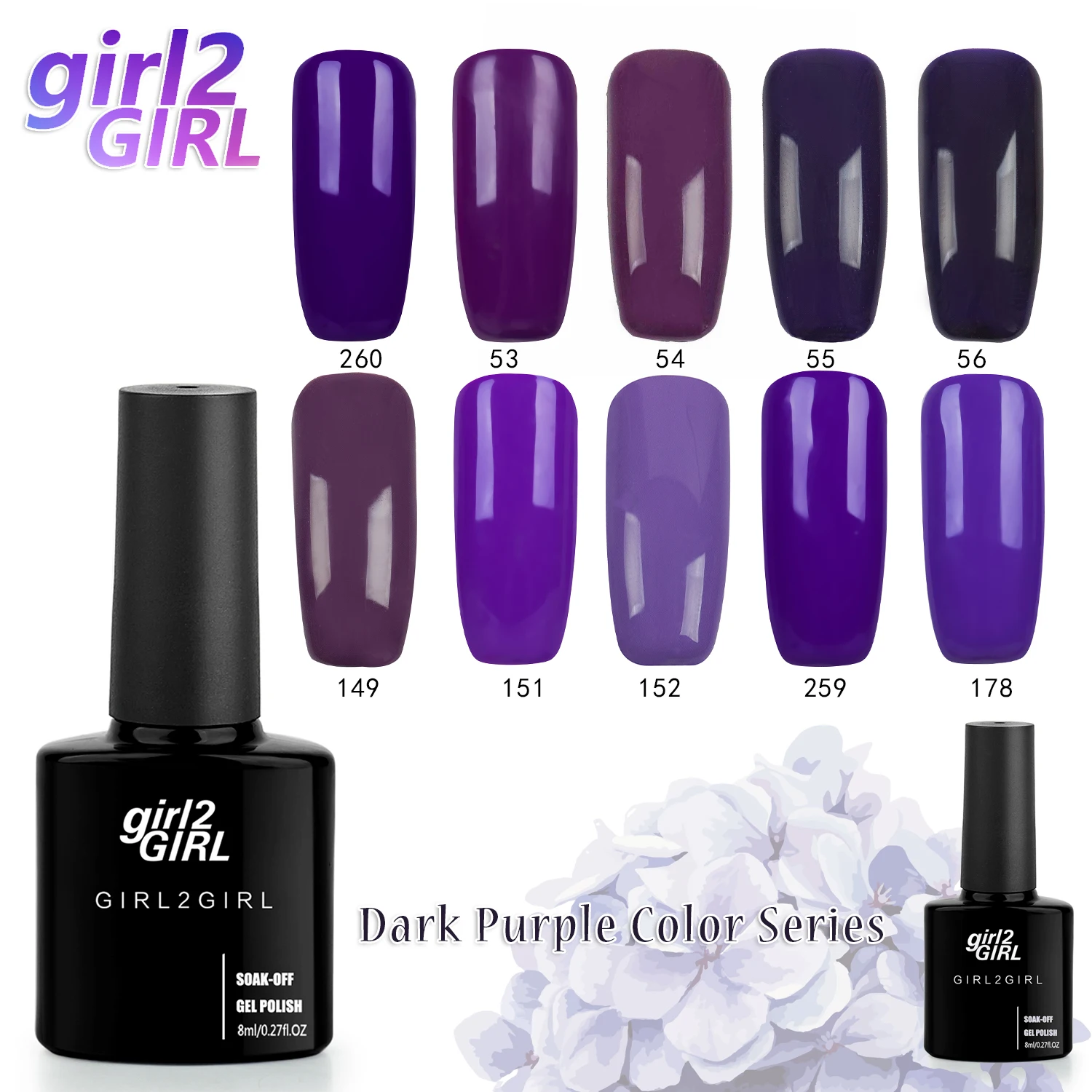 Girl2GIRL 8 ML Soak Off UV Гель для ногтей гель косметический лак Nail Art Маникюр Ногти Гель-лак для ногтей Лаки синий комплект