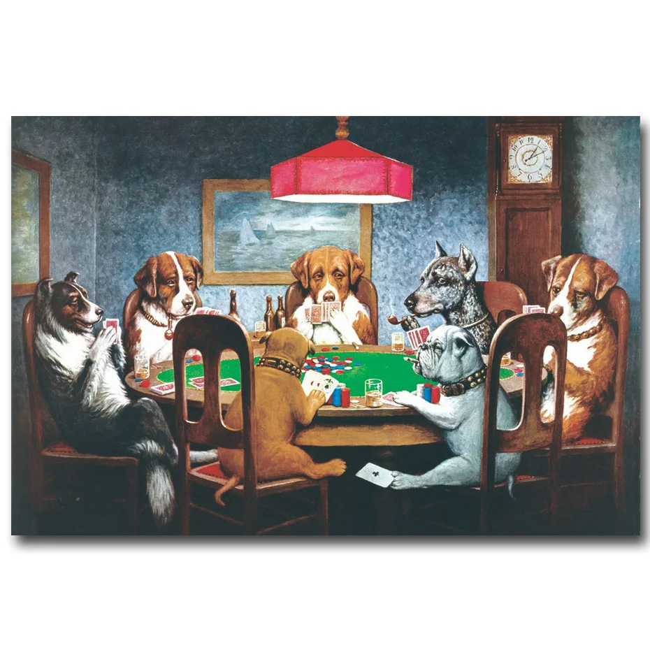 NICOLESHENTING Dogs игральные карты для покера художественная шелковая ткань постер с