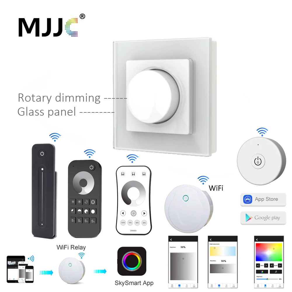 

Triac Dimmer LED 220V 110V 230V AC Dimmable Knob Light Switch Wireless RF 2.4G Remote Smart Wifi Controller Dimmer for LED Lamps