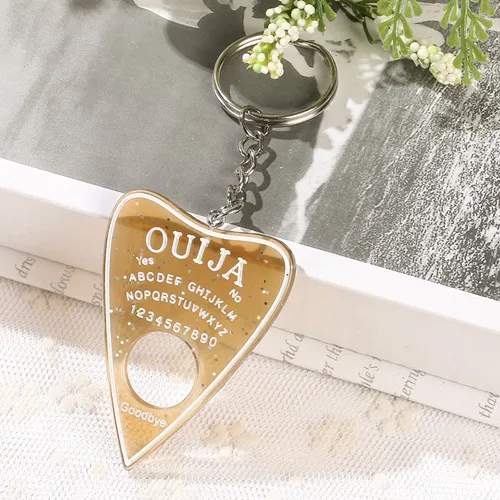 1 шт. Ouija planchette блестящая смола брелок-Шарм Ouija брелок Ouija доска Брелок Сумочка талисманы для женщин - Цвет: coffee