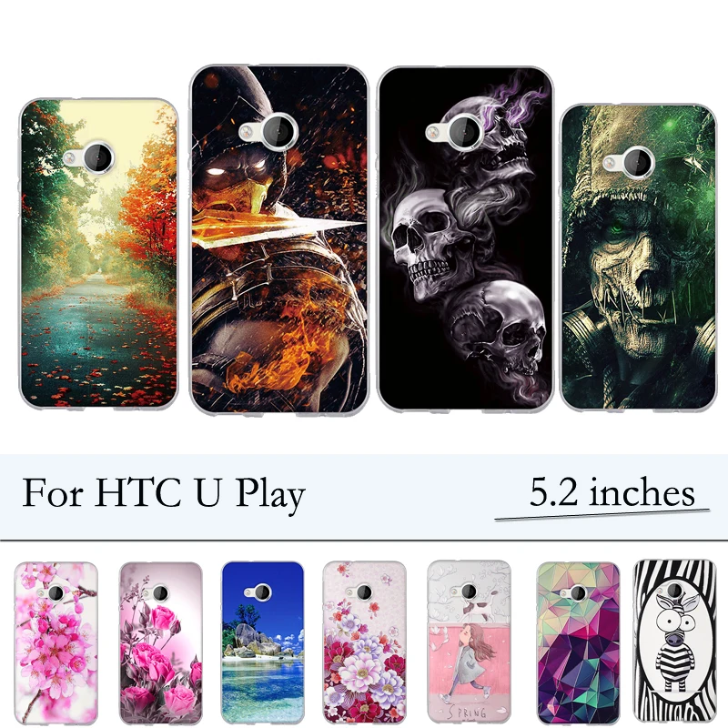 Принт чехол для HTC U Play Чехол Мягкий силиконовый телефона Прохладный TPU Защитный