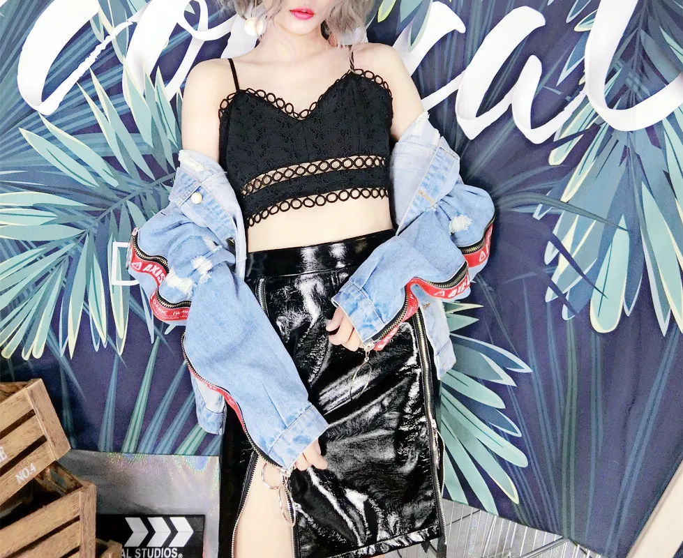 Для женщин бретели черный белый цвет Кружево Bralette сексуальный ремень майка Дамы