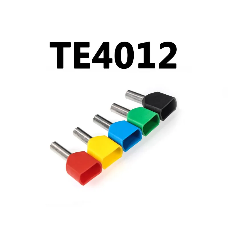 

100pcs double pipe insulated cold-press terminal Needle end Multicolor optional TE4012