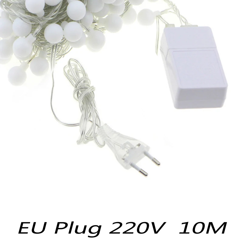 10M 50/80LEDs Mini Ball Global LED String Light EU 220V Warm white Twinkle Color Change Waterproof for Wedding/Party/Garden