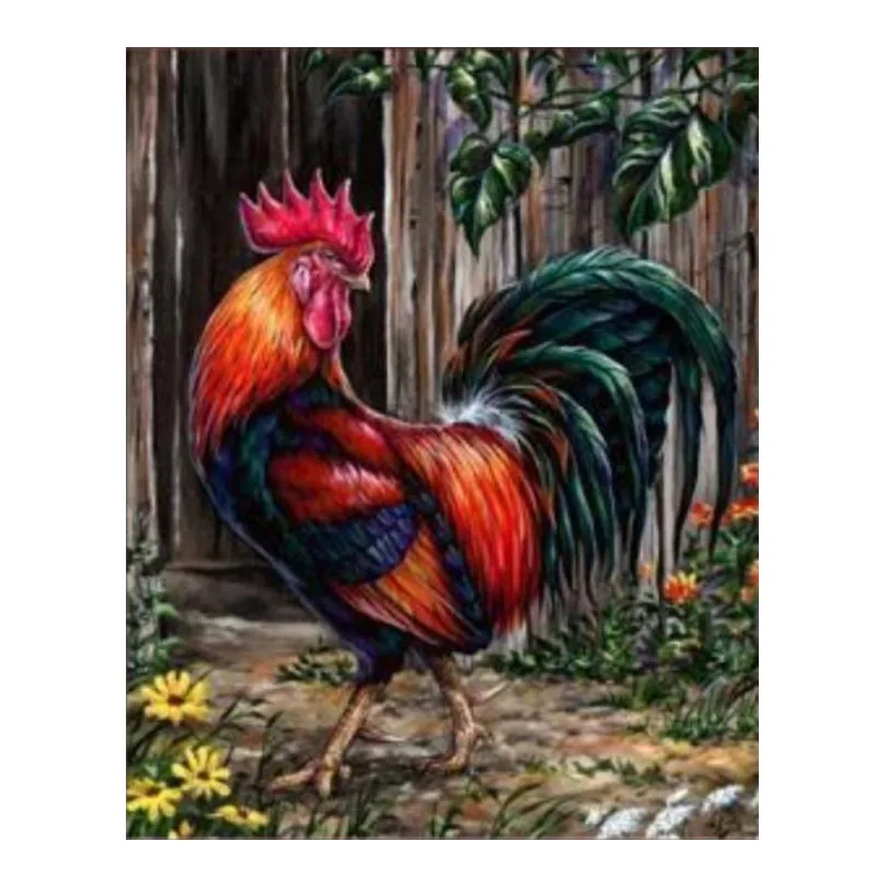 

DIY 5D Diamonds Embroidery Rooster Round Diamond Painting Cross Stitch Kits Diamond Home Decor 30*36cm W215