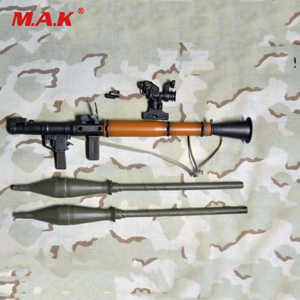 

1/6 Soldier Action Figure Accessories Toy Parts Military Army Soldier Weapons Antitank Bazooka RPG-7 WWC Wood Color Rocket Model