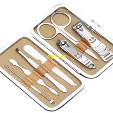 240 компл./лот Новые 7 шт./компл. лак для ногтей комплект для стрижки ножницами для педикюра, пинцетом Ножи утилита палочка для маникюрных инструментов улыбка кусачки для ногтей