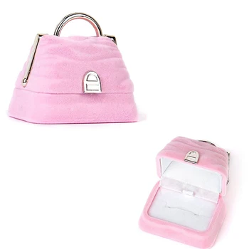 

Fashion New Unique Creative Exquisite Velvet Handbag Ring Jewelry Display Storage Box Wedding Engagement Gift Case Holder