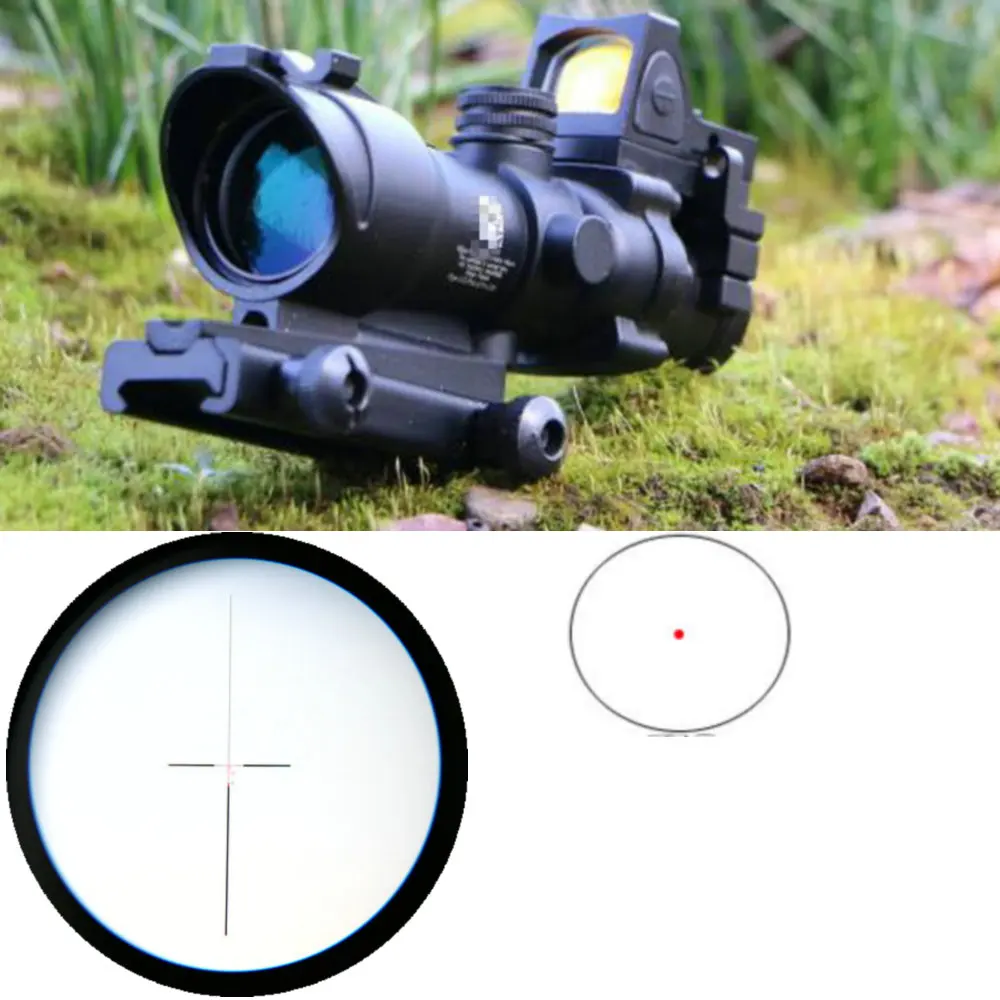 Тактический Оптический Прицел ACOG 4x32 с подсветкой красной точкой для винтовки