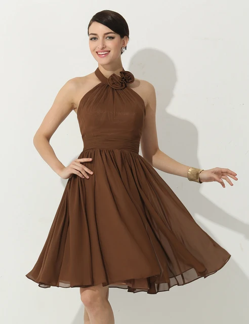 Cheap Brown Halter Dresses