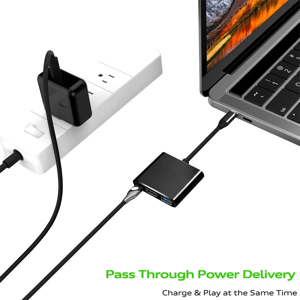 USB 3.0 Type C в серый цвет Φ 4K HDMI 3 1 Кабель адаптер концентратора для Apple Женский