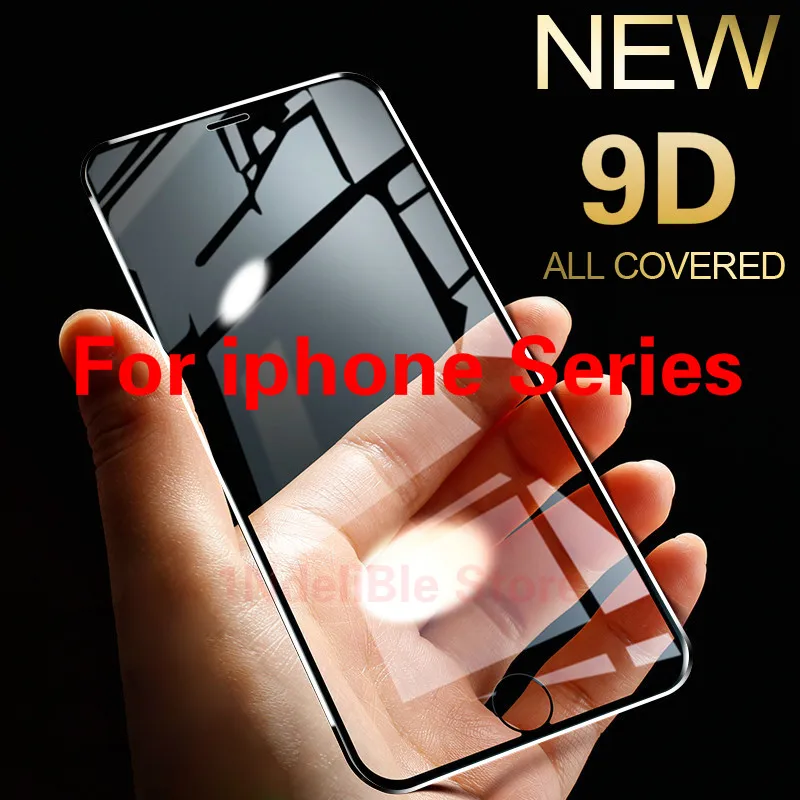 Закаленное стекло 9D для iPhone 6 6S 7 8 Plus защитная пленка на весь экран X XR Xs Max из
