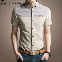 Весна новое поступление короткий рукав большой Размеры рубашка мужская корейской моды Тонкий Стиль мужские рубашки