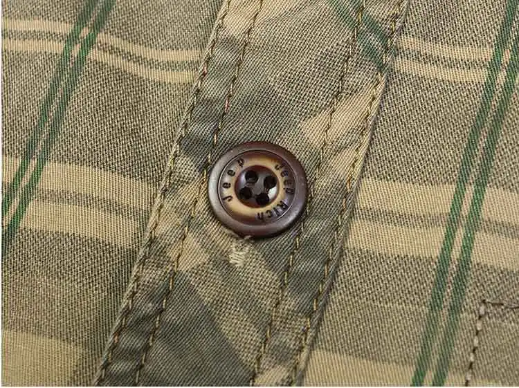 В клетку Chemise Homme Manche Повседневное Грузовой мужские рубашки с длинным рукавом мягкий удобный Воздухопроницаемый Военный джип богатый бренд