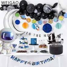 WEIGAO Weltraum Planeten Galaxy Party Decor Einweg Geschirr Kits Rakete Astronaut Raum Themen Kids Geburtstag Party Decor