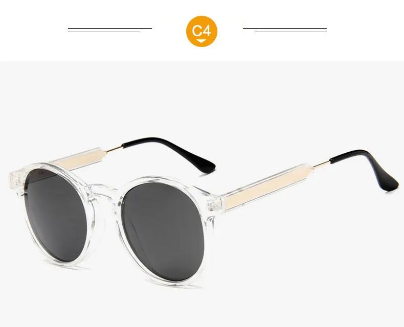 Ретро Круглые Солнцезащитные очки для женщин и мужчин фирменный дизайн прозрачные женские солнцезащитные очки для мужчин Oculos De Sol Feminino Lunette Soleil