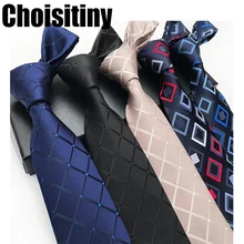 Мужские галстуки шириной 8 см, новые модные галстуки в клетку, жаккардовые галстуки, тонкие галстуки, деловые свадебные галстуки в полоску для мужчин