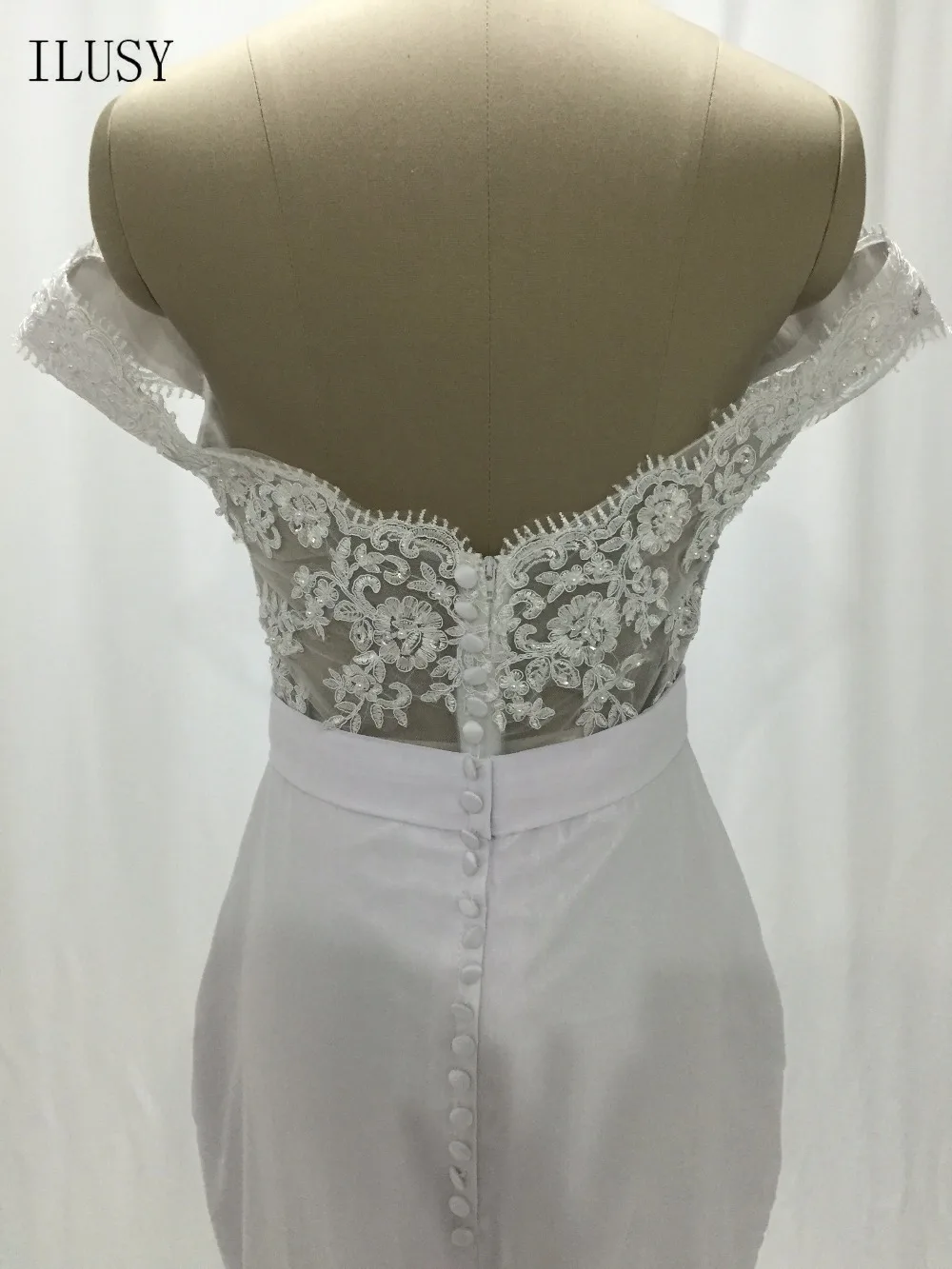 Ilusy Vestido De Festa Подружкам невесты русалка Sleevelss с плеча Кружево Выходные туфли на выпускной бал платья для свадьбы