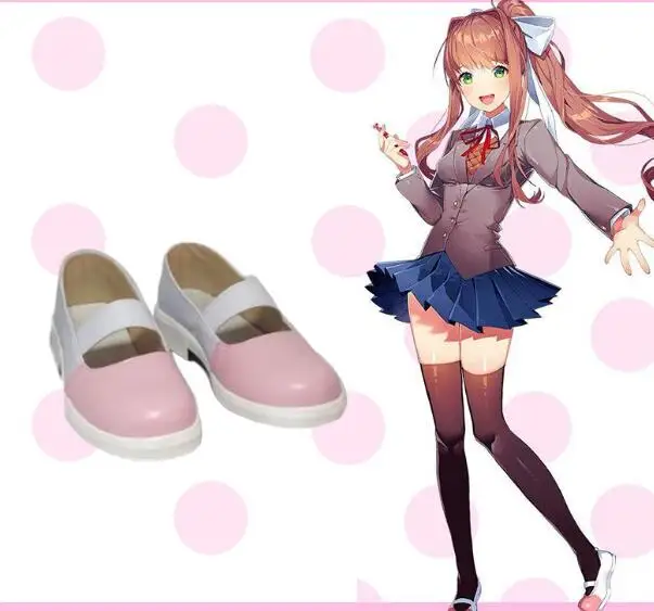 Monika/Обувь для косплея; игра Doki; игра для клуба; обувь для косплея; обувь розового цвета; Janpanese