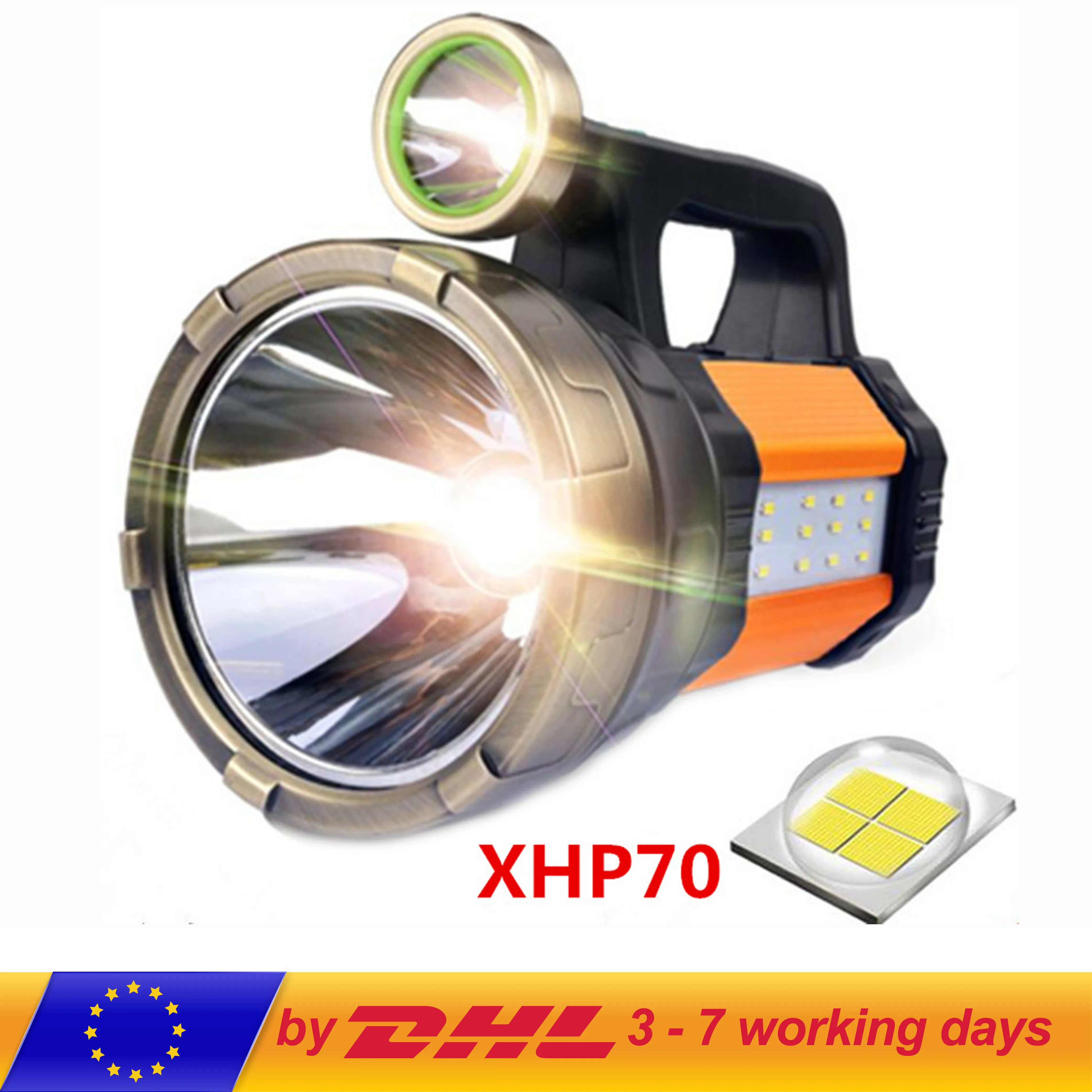 

For Hunting Flashlight CREE XPH70 Long-range Flashlights High Power Bright Searchlight Spotlight Rechargeable