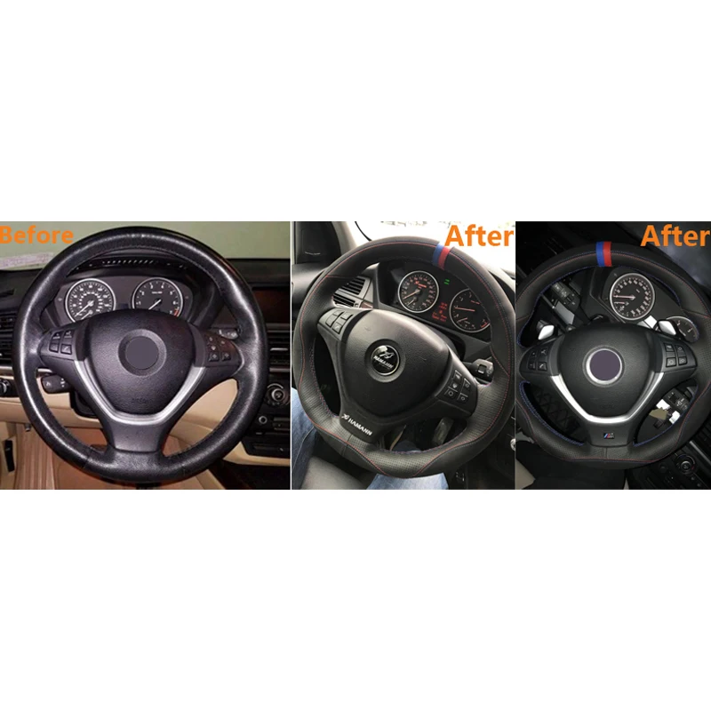 MEWANT черная кожа замша для BMW E70 X5 2007 2008 2009 2010 2011 2012 2013 E71 X6 2014|car steering wheel cover|steering coverwheel