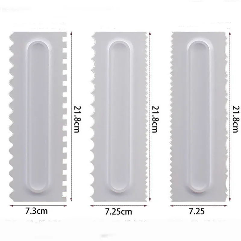 1 шт. пластиковая Кондитерская ГРЕБЕНКА для глазури, восстанавливаемые шпатели для мастики, скребок для торта, более гладкий DIY кухонный инструмент для украшения торта