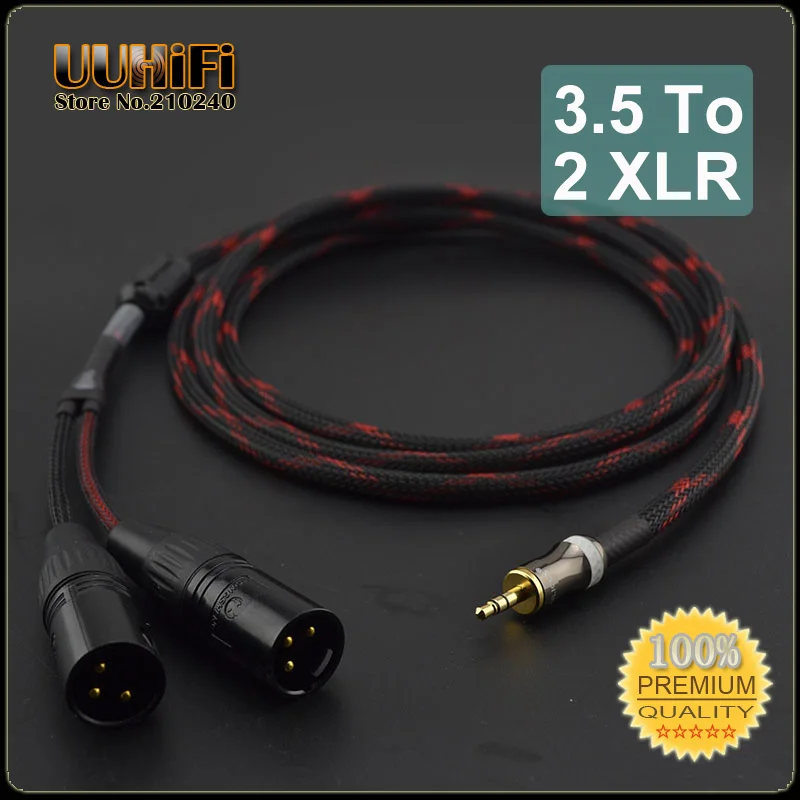Hi Fi 3 5 мм до 2 XLR стерео аудио кабель/Canare кабель с магнитным кольцом для Mp3 DAC AMP / DIY 0 м