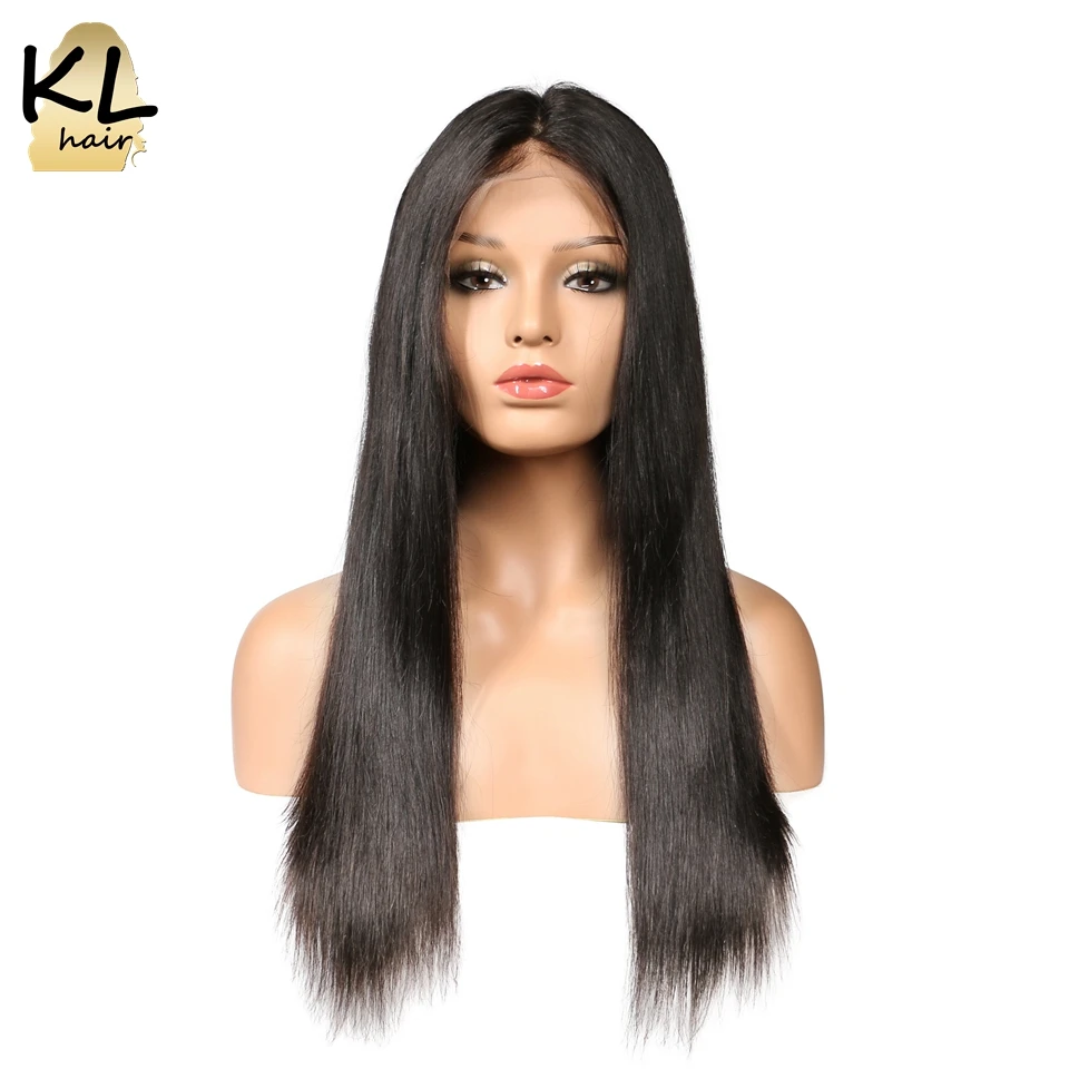 KL hair 250% плотность шелковая основа кружевные передние парики для женщин прямые бразильские волосы remy кружевные передние человеческие волосы парики с детскими волосами