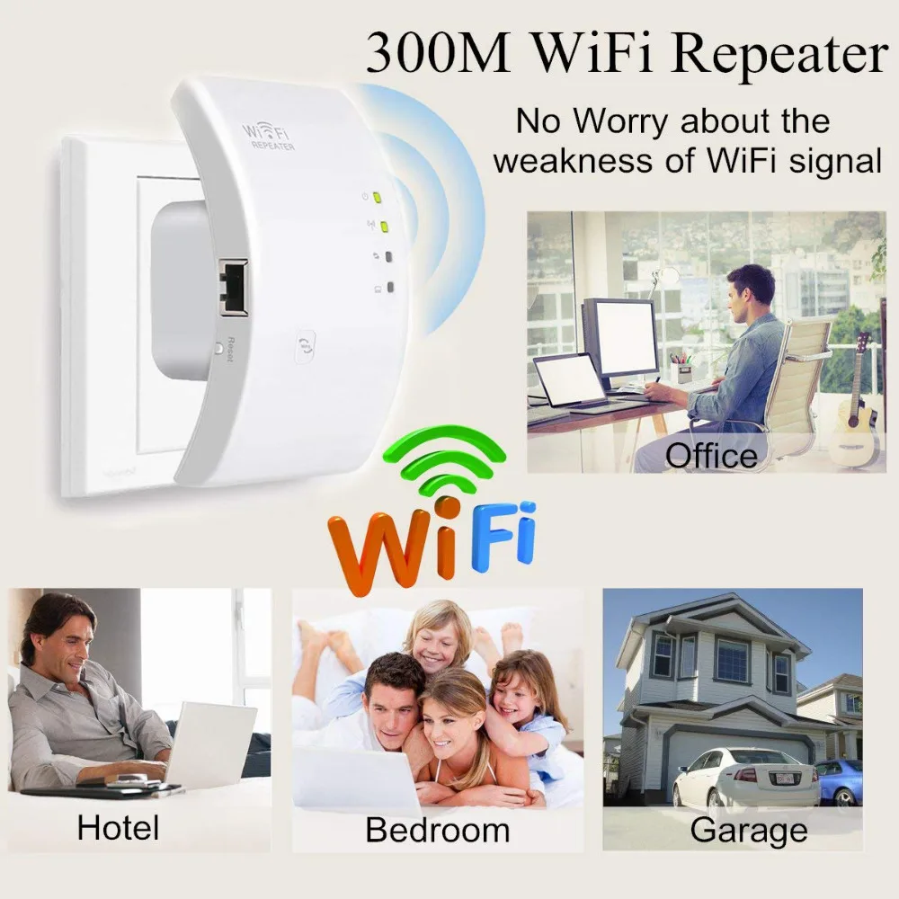 300 Мбит/с Wi-fi маршрутизатор повторитель беспроводной 2,4G Wifi Сеть мини диапазон расширитель 802.11N/B/G Wi fi усилитель сигнала Белый