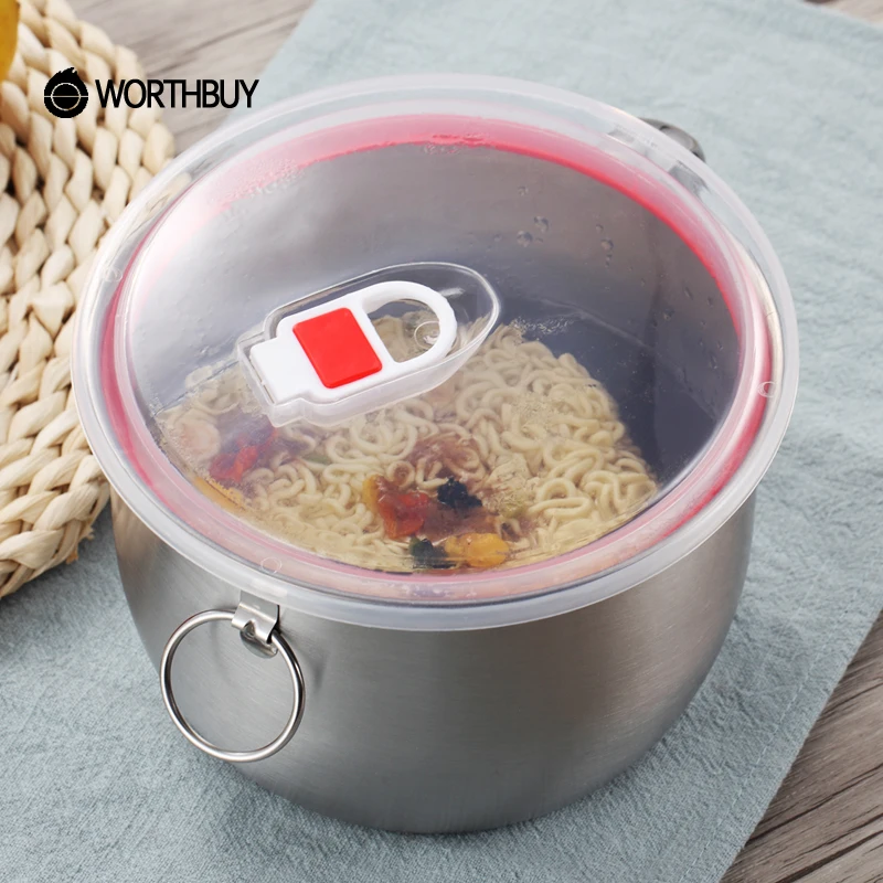 Stainless Steel Cover Small Bowls Portable Rice Ramen Container with Lid C