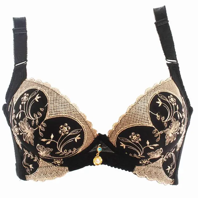 Chinese Style Push up Bras Women Underwear Embroidery Lace Sexy