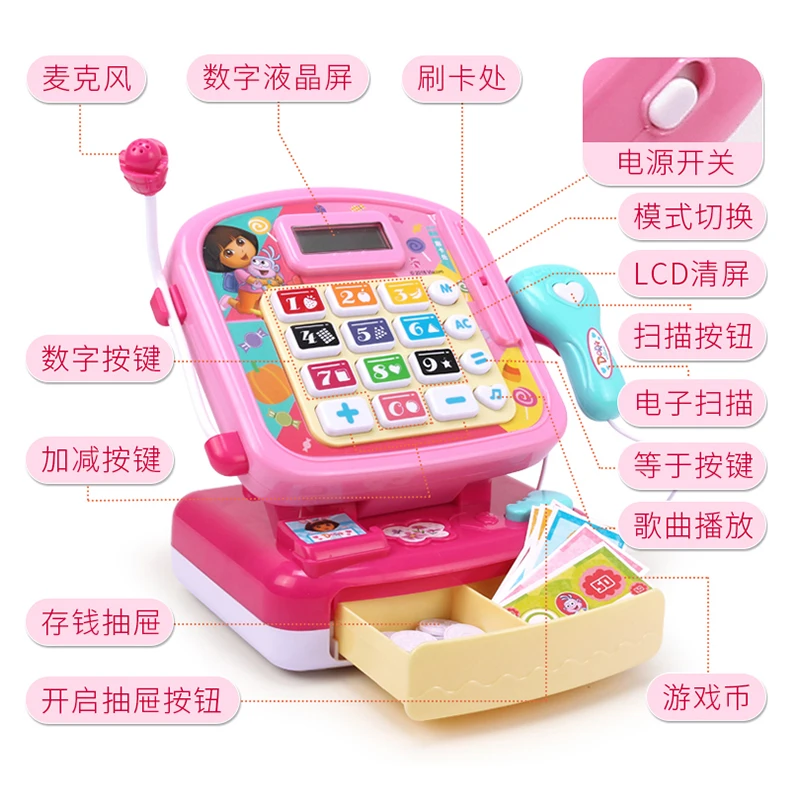 Juego de máquinas expendedoras Dora Fun 2570 p imitación supermercado registradora juguetes se escanear Tarjeta de deslizamiento para vender simulación jugar|Juguetes de comestibles|