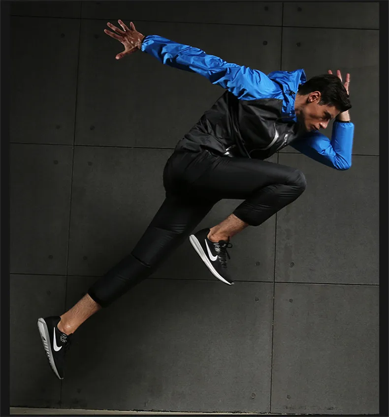 Vansydical тренировочные куртки с капюшоном Горячая Пот бег Одежда для бега мужские уличные спортивные топы для фитнеса тренажерный зал куртка для бодибилдинга