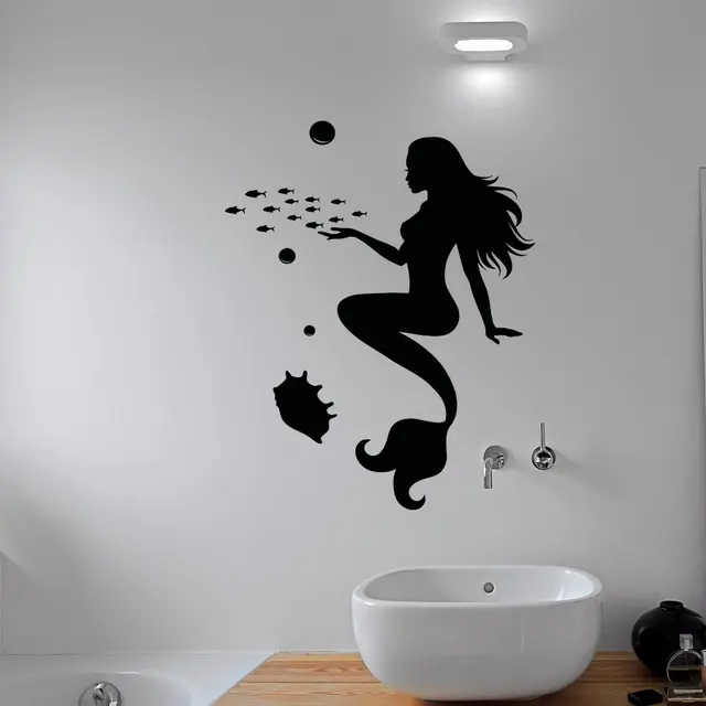 Mermaid Wall Decal Stickers Under The Sea Ocean Mermaid Wall Decal Stickers Under The Sea Ocean Art Bathroom