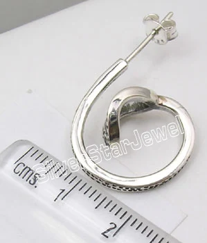 Простые серебряные прекрасные серьги 2.5CM1 пара сережек