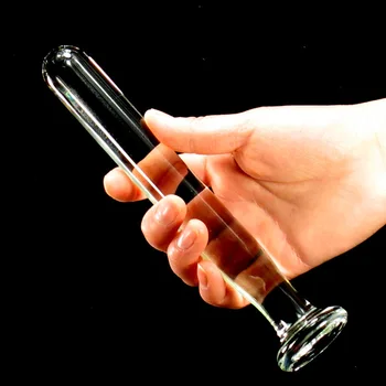 Cylindrical clear glass anal dildo penis butt plug adult stimulator 200mm long dildos anal plugs for woman sex toys 1